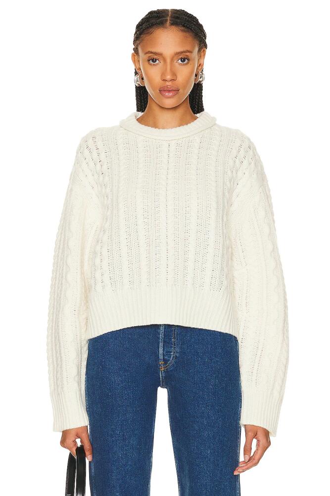 RE/DONE Crewneck Cable Pullover in Ivory Cover