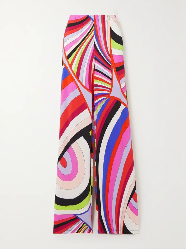 PUCCI - Printed Satin-jersey Wide-leg Pants - Red Cover