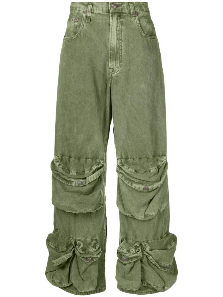 R13 Utility multi-pocket wide-leg jeans - Green Cover