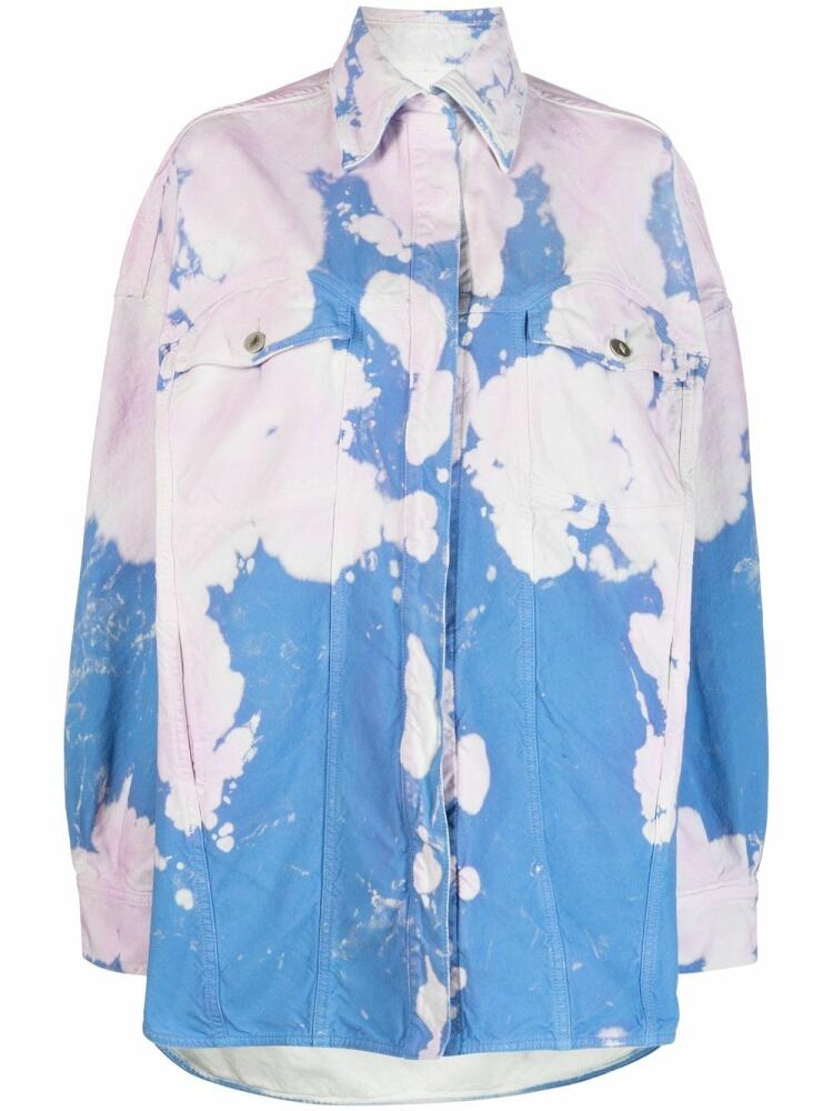 The Attico oversized bleached-effect shirt jacket - Purple Cover