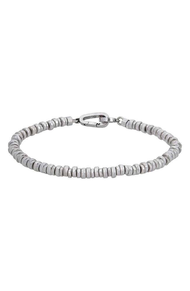 AllSaints Men's Colwyn Sterling Silver Beaded Bracelet in Warm Silver Cover