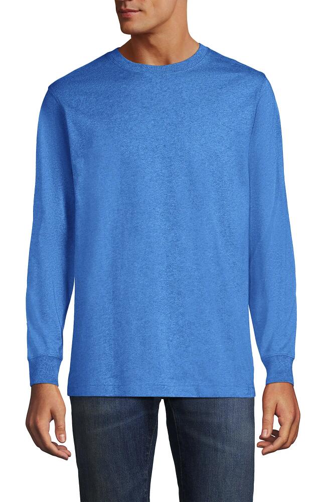 Lands' End Super-T Long Sleeve T-Shirt in Bermuda Blue Heather Cover