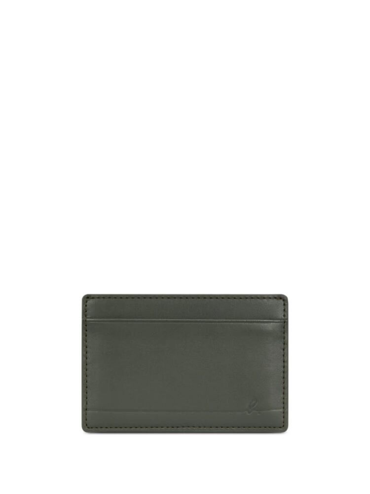 agnès b. logo-debossed leather cardholder - Green Cover