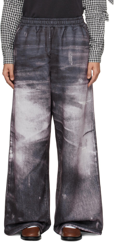 OPEN YY Gray Jean Effect Wide Lounge Pants Cover