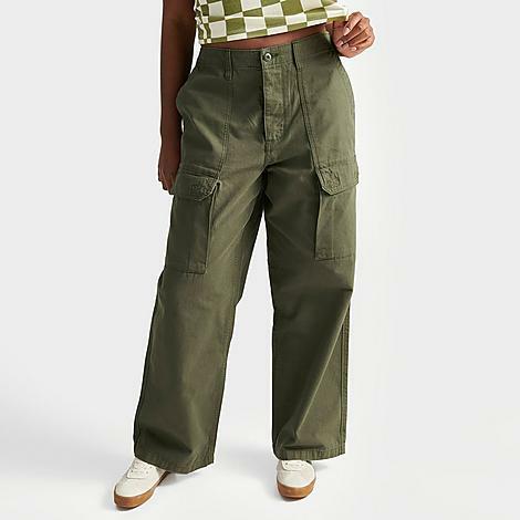 Vans Women's Arroyo Wide Leg Cargo Pants in Green/Grape Leaf Cover