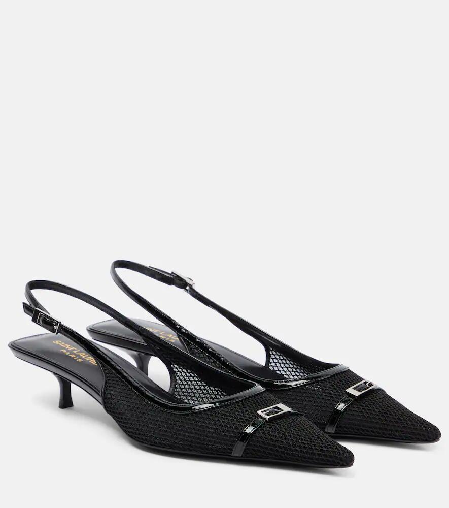 Saint Laurent Quarida 30 mesh slingback pumps Cover