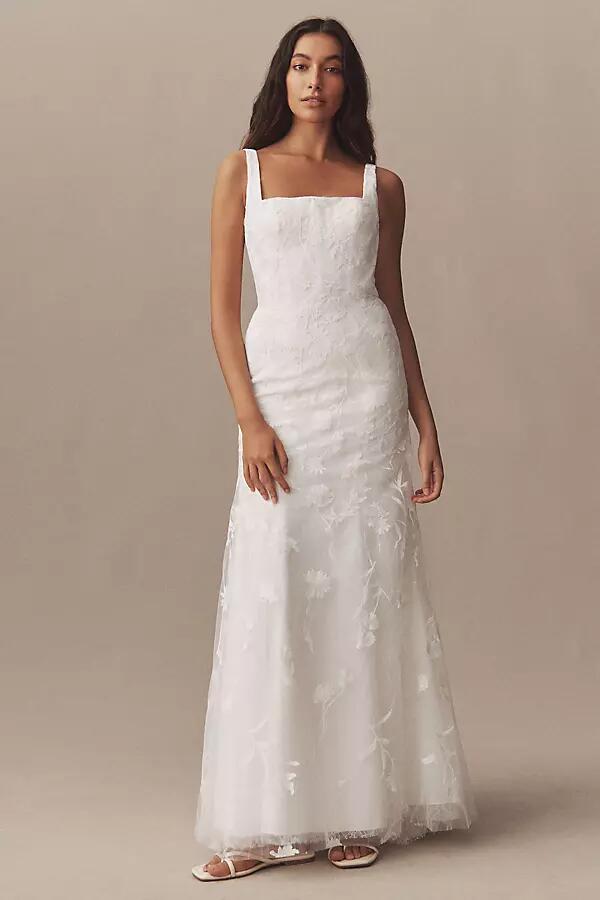 Wtoo by Watters Henrietta Sleeveless Square-Neck Wedding Gown Cover