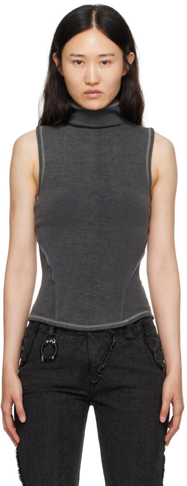 HYEIN SEO Gray Racerback Tank Top Cover