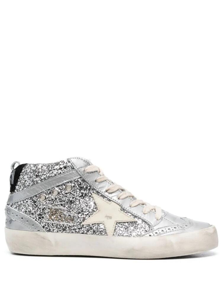 Golden Goose glittered high-top sneakers - Silver Cover