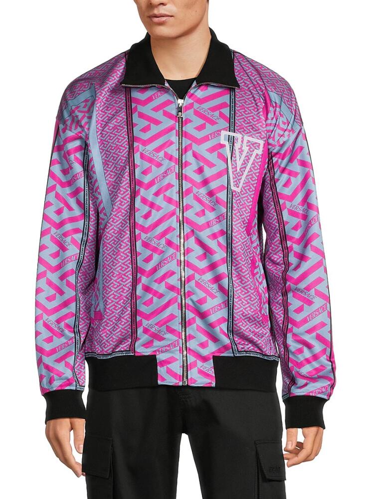 Versace Men's Logo La Greca Zip Up Jacket Cover