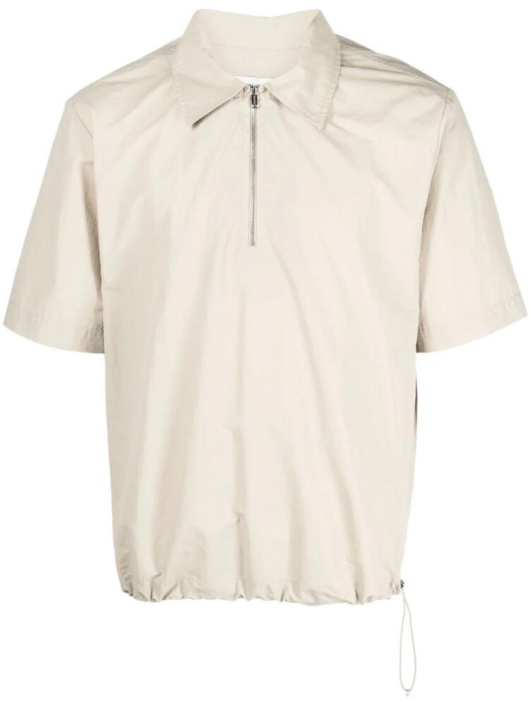 Nanushka half-zip short-sleeve polo shirt - Neutrals Cover