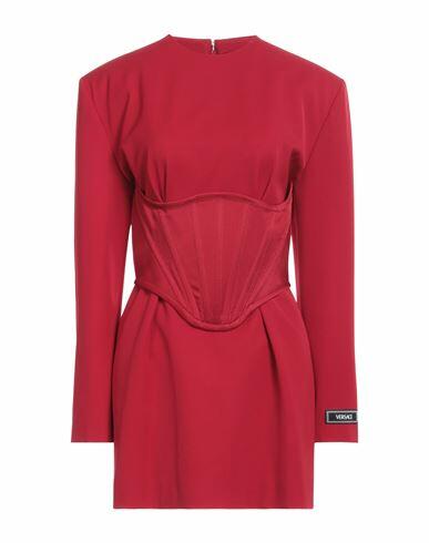 Versace Woman Mini dress Brick red Virgin Wool Cover