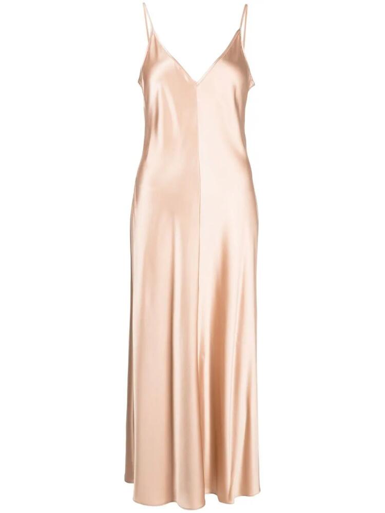 VOZ satin V-neck slip dress - Gold Cover