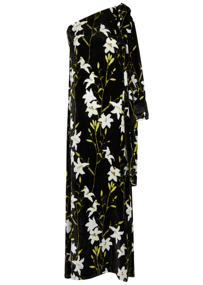 Bernadette Nel Floral-print Velvet Maxi Dress - Black Cover