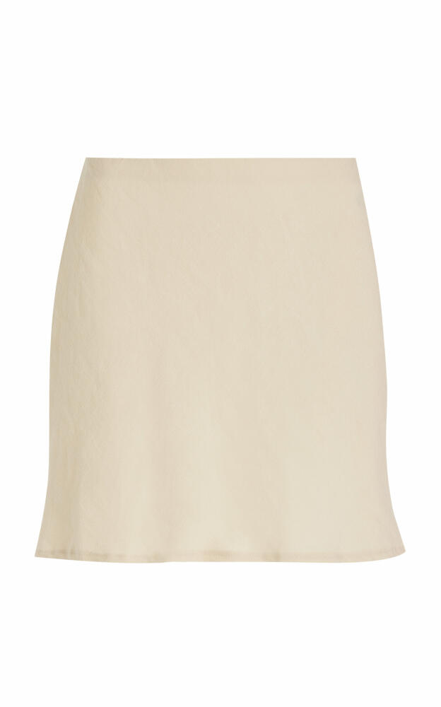 Anemos - Bias-Cut Linen-Blend Mini Skirt - White Cover