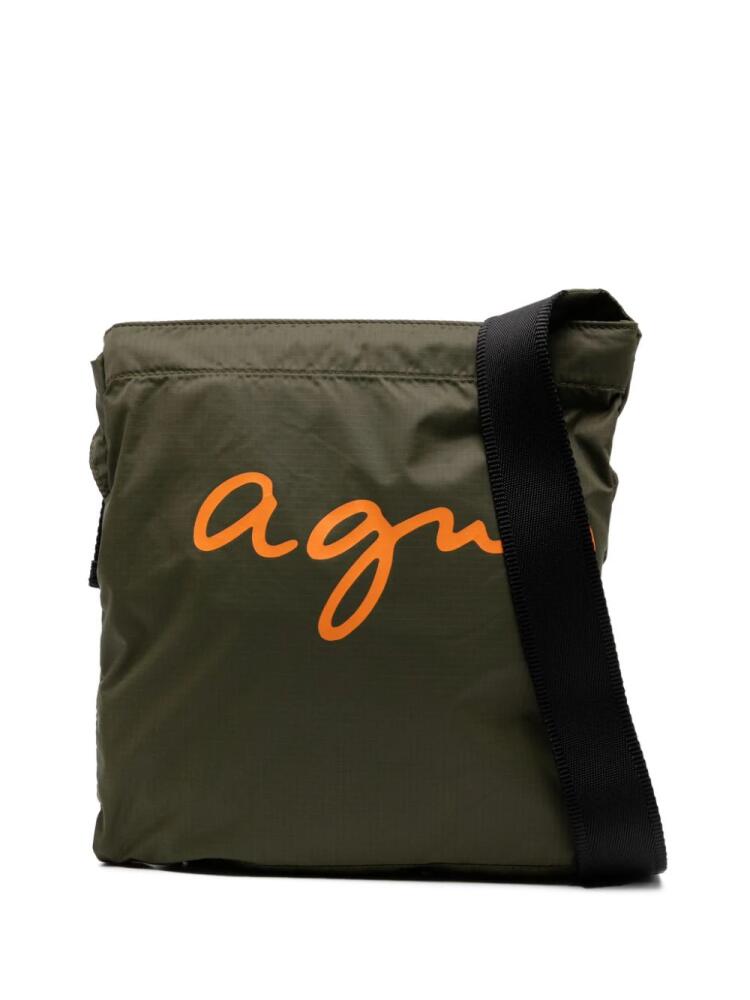 agnès b. logo print bag - Green Cover