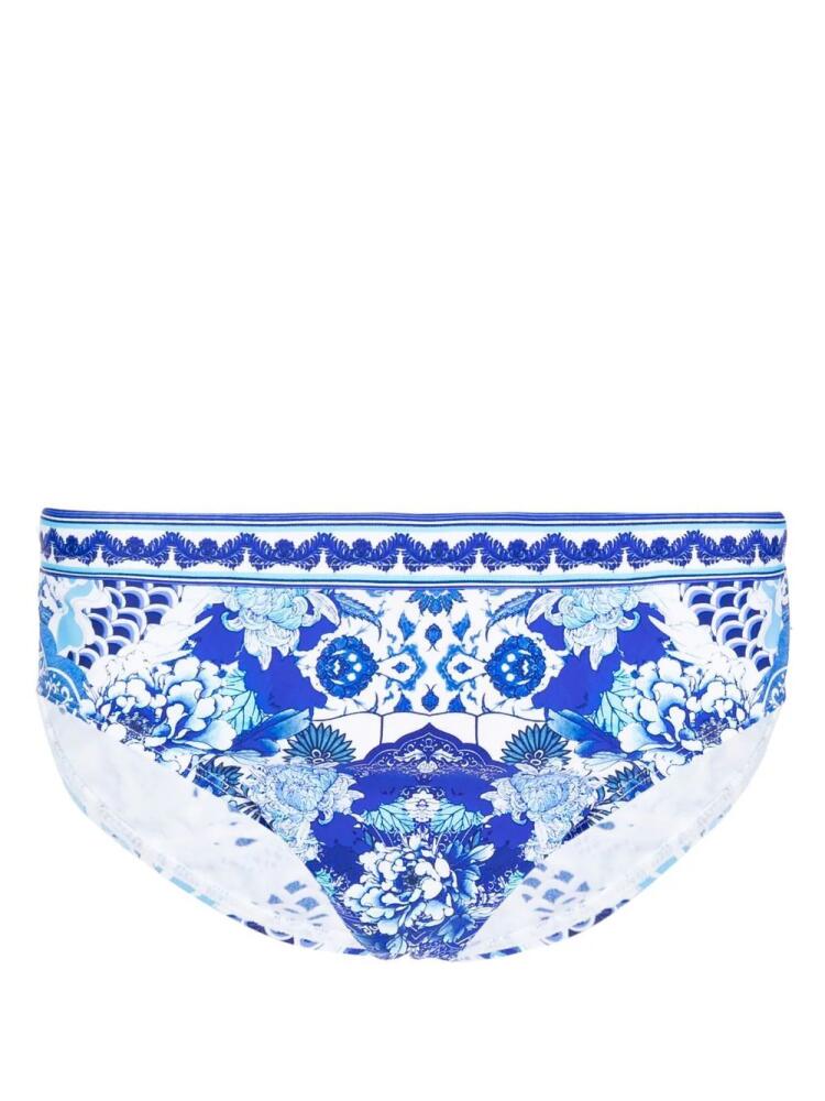 Camilla graphic-print swim trunks - Blue Cover