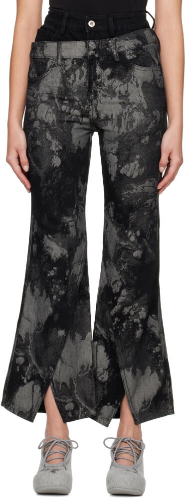 Feng Chen Wang Black Jacquard Jeans Cover