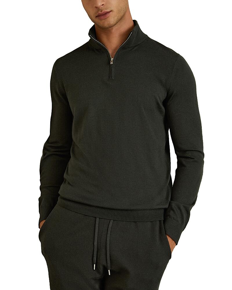 Reiss Blackhall Merino Wool Slim Fit Quarter Zip Sweater Cover