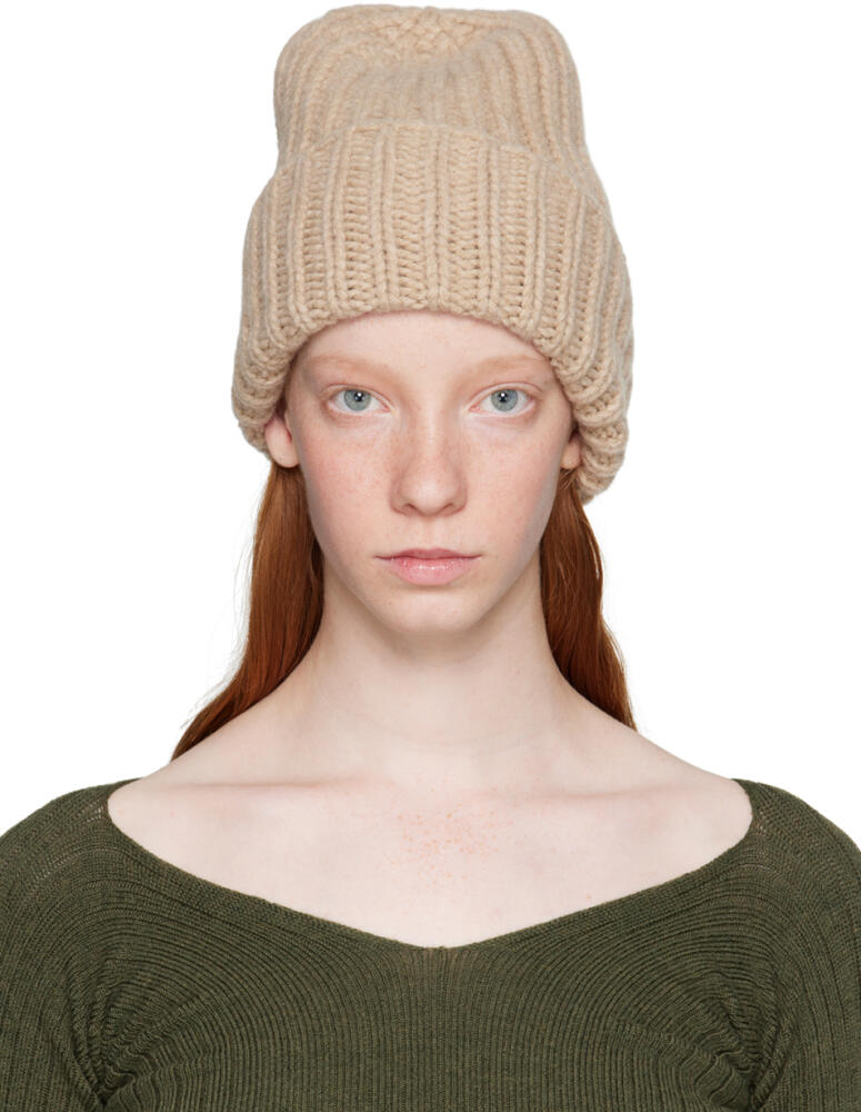 Baserange Taupe Ribbed Beanie Cover