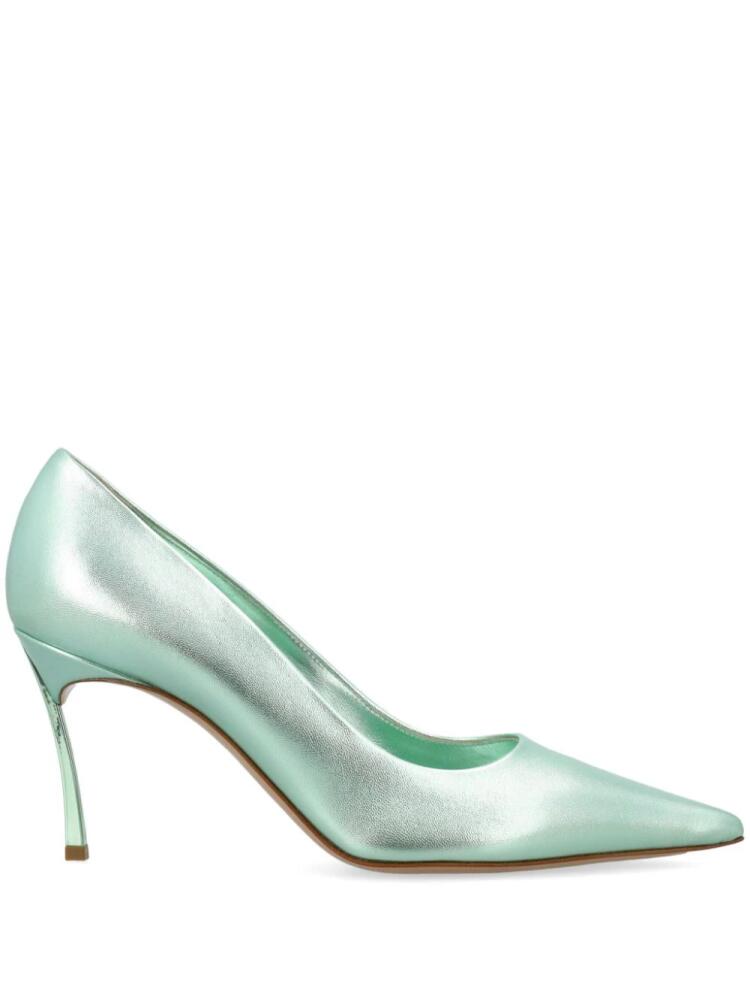 Casadei Flash Goldust metallic-effect pumps - Green Cover