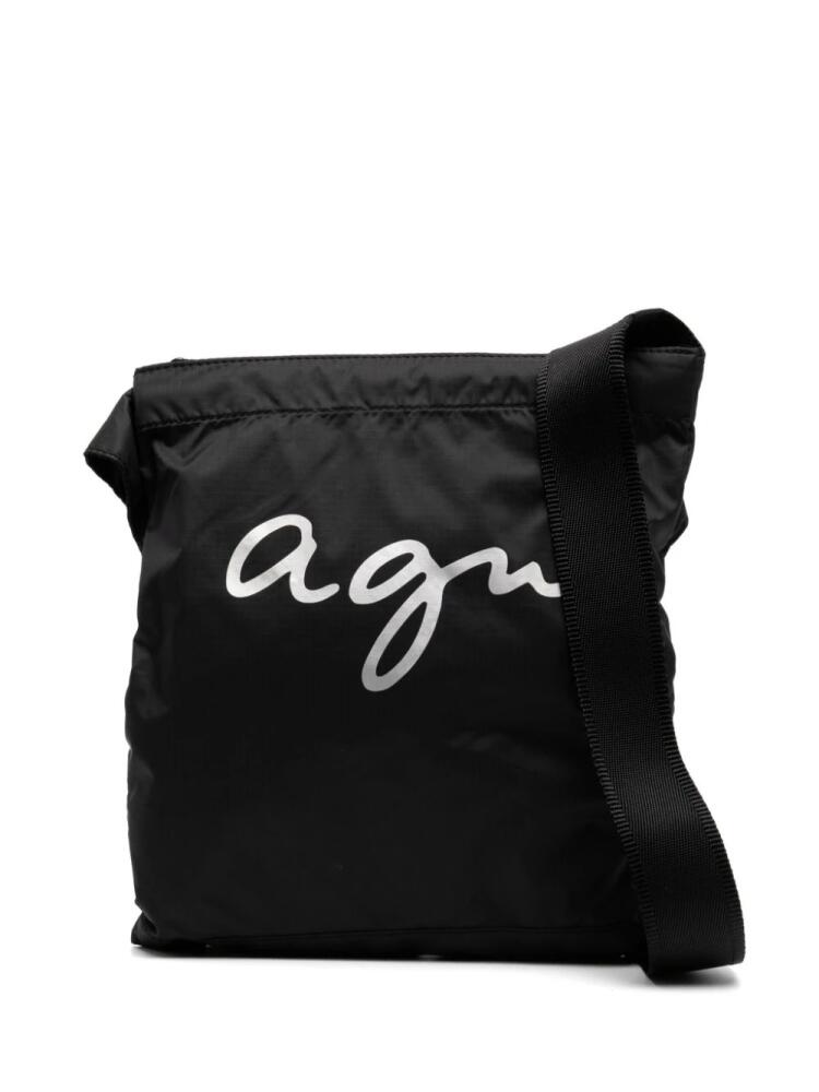 agnès b. logo-print messenger bag - Black Cover