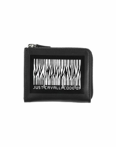 Just Cavalli Man Wallet Black Bovine leather Cover