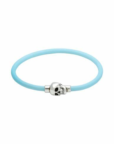 Alexander Mcqueen Man Bracelet Sky blue Rubber, Metal Cover