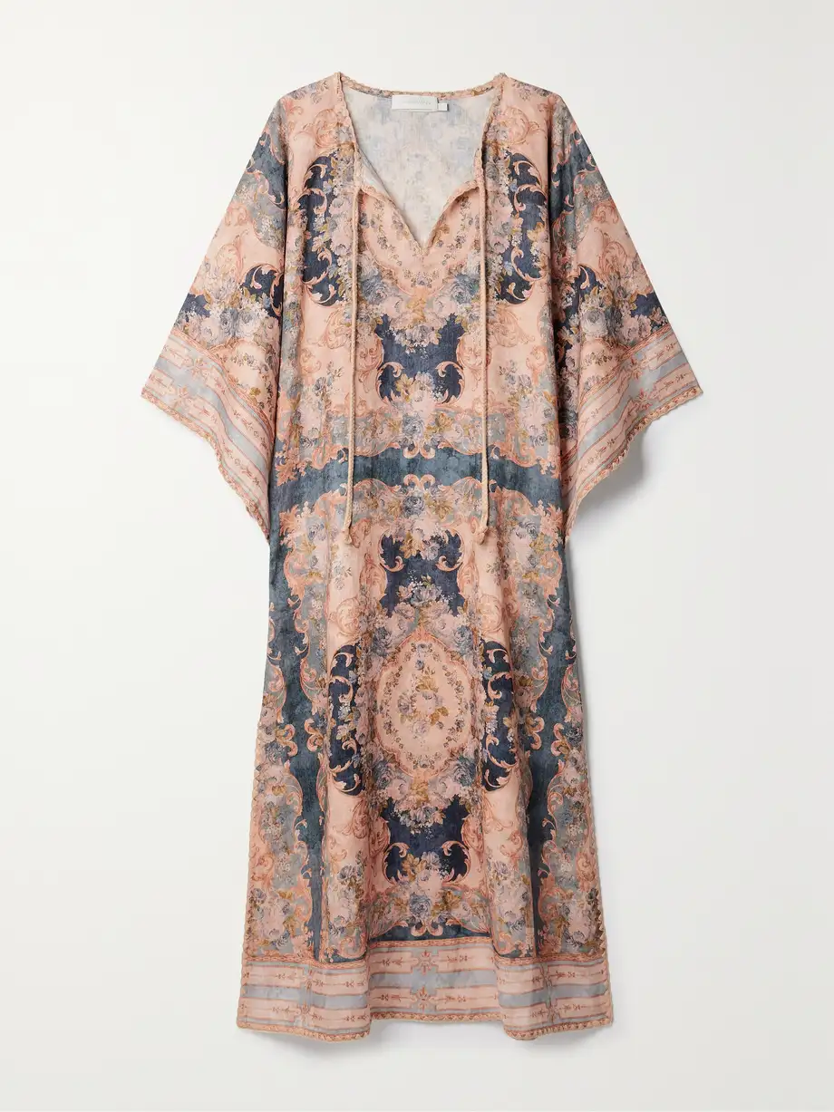 Zimmermann - + Net Sustain August Oversized Printed Linen Kaftan - Blue Cover