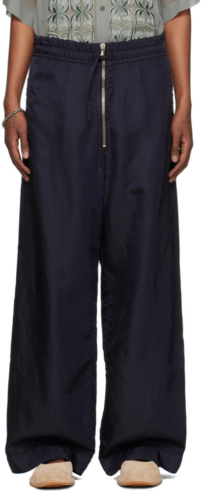 Dries Van Noten Blue Overdyed Trousers Cover