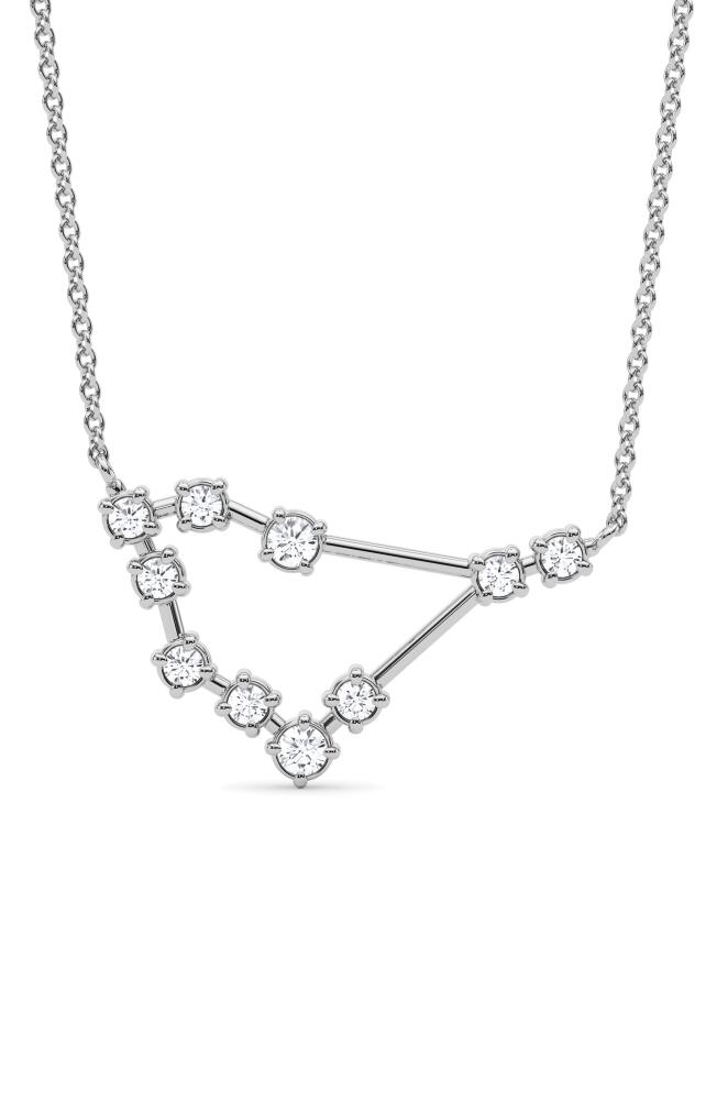 HauteCarat Capricorn Constellation Lab Created Diamond Necklace in 18K White Gold Cover