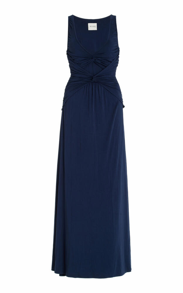 Posse - Sasha Twisted Jersey Maxi Dress - Blue Cover