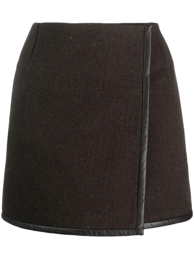 Golden Goose high-waisted virgin-wool skirt - Brown Cover