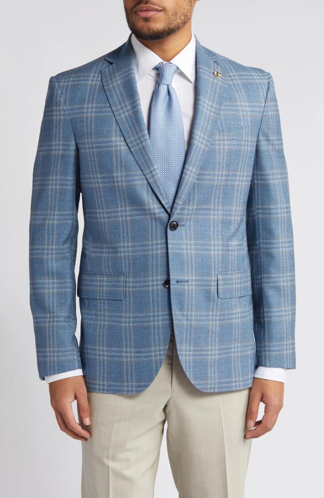 Ted Baker London Karl Slim Fit Soft Constructed Plaid Wool Sport Coat in Light Blue Cover