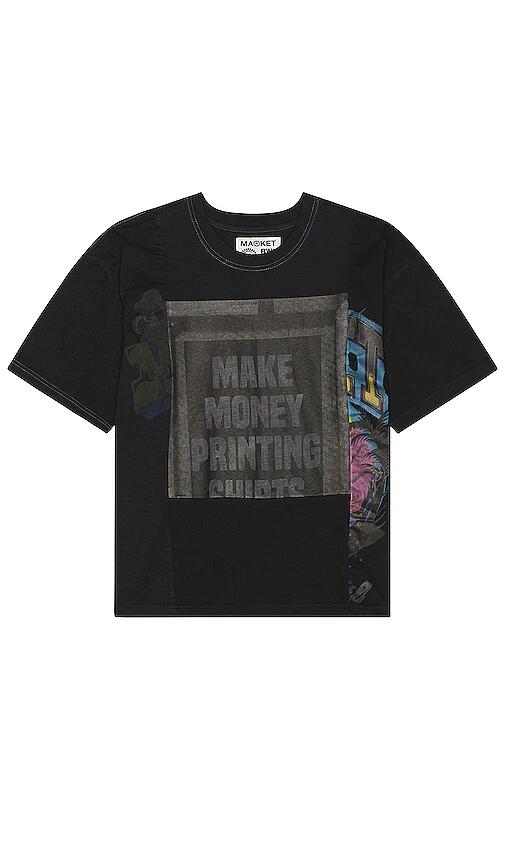 Market Rw 4 Panel Rework T-shirt in Black Cover