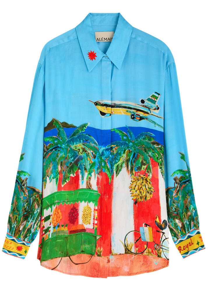 Alemais All Aboard Printed Silk-satin Shirt - Multicoloured Cover