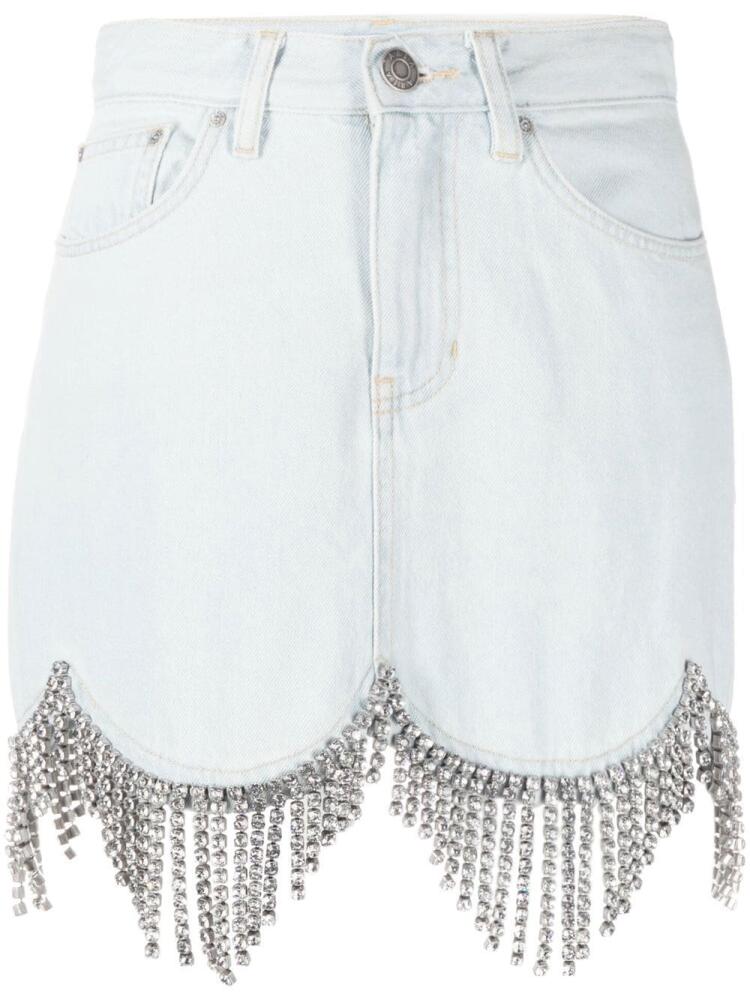 AREA crystal-embellished scallop-trim skirt - Blue Cover