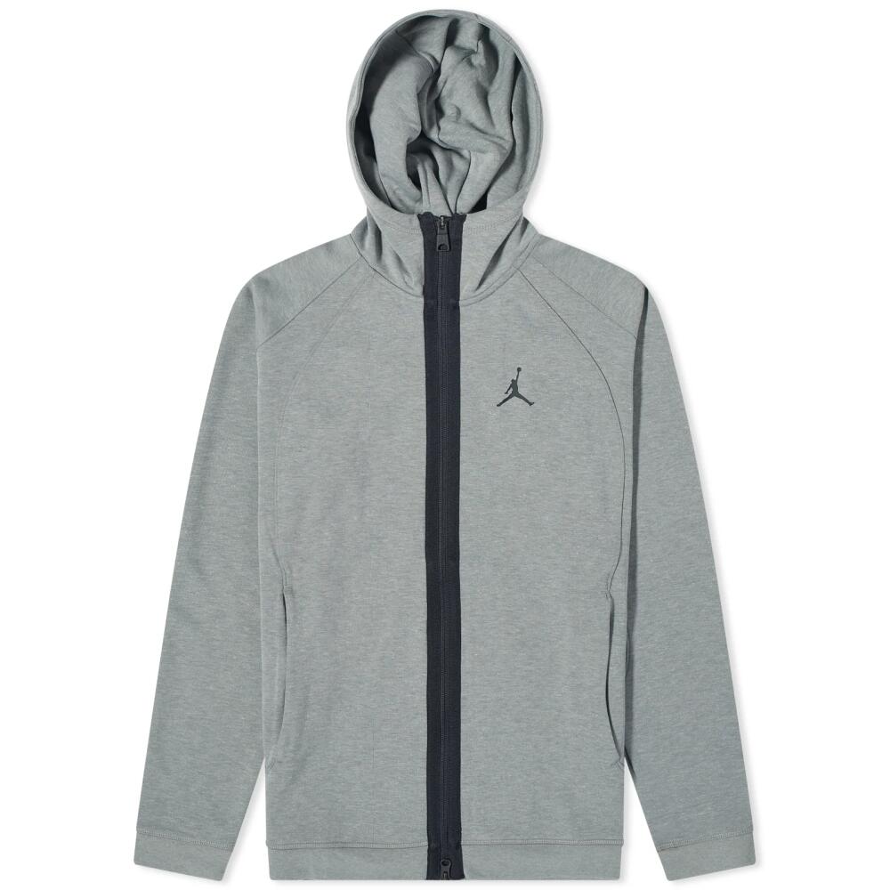 Air Jordan Men's Dri-FIT Sport Statement Air Zip Hoodie in Dark Grey Heather/Black Cover