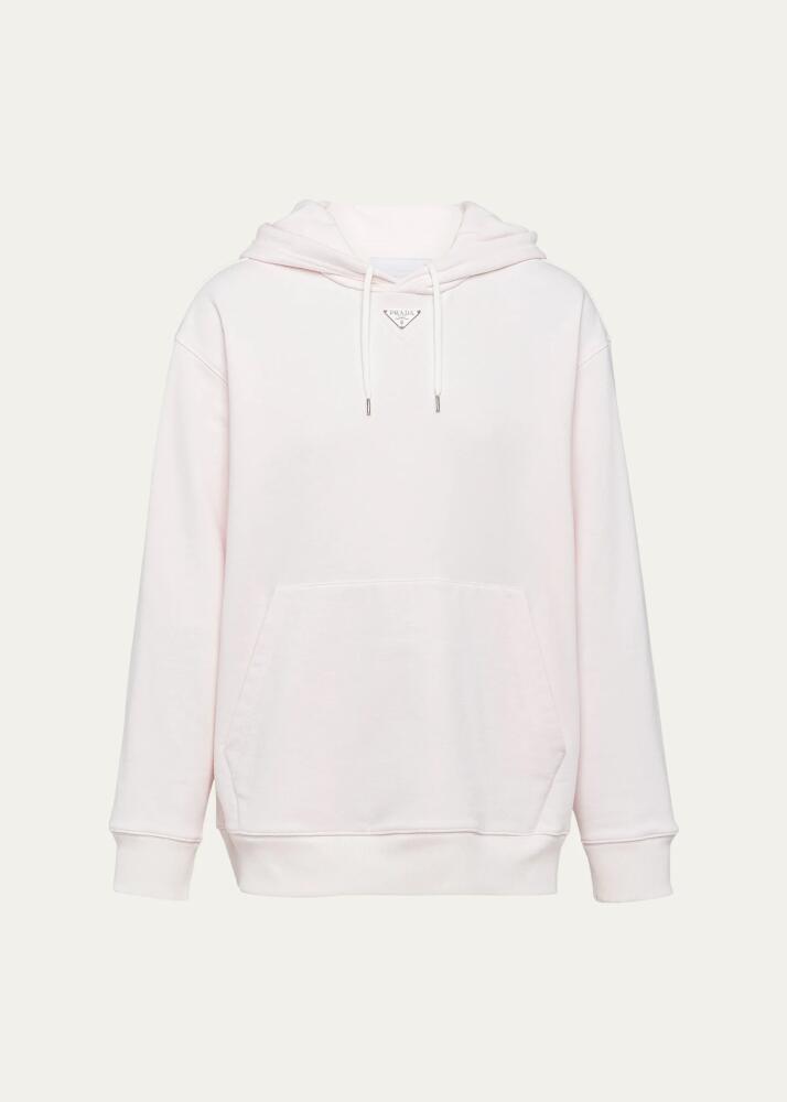 Prada Men's Enamel Triangle Logo Hoodie Cover