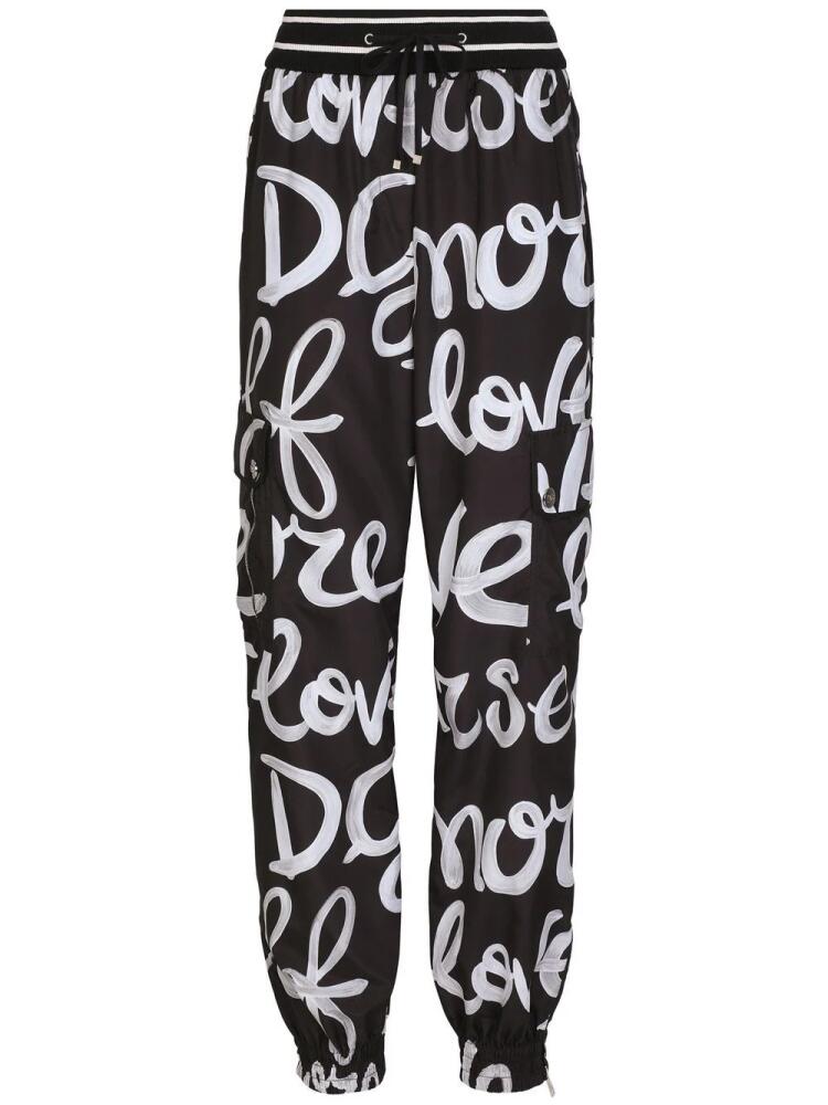 Dolce & Gabbana logo-print straight-leg track pants - Black Cover