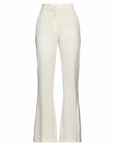 Sfizio Woman Pants Ivory Polyester, Viscose, Elastane, Cotton, Polyurethane Cover