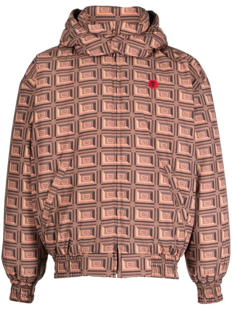 ICECREAM graphic-print padded jacket - Brown Cover