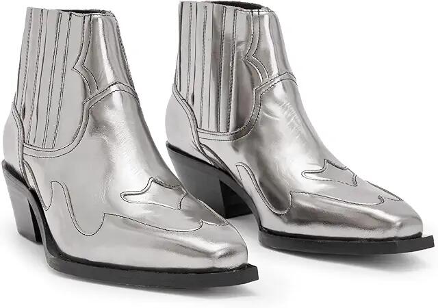 AllSaints Jonty Metallic Boots (Silver) Women's Shoes Cover