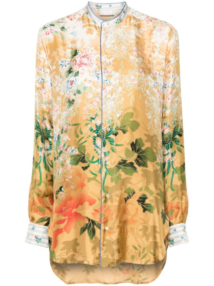 Pierre-Louis Mascia floral-print silk shirt - Neutrals Cover