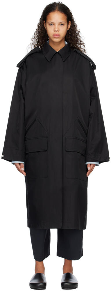 Studio Nicholson Black Diphu Coat Cover