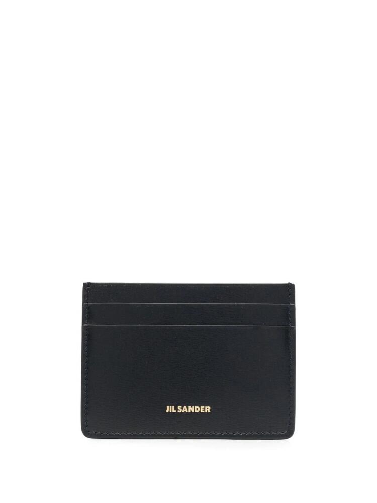 Jil Sander logo-lettering leather cardholder - Black Cover