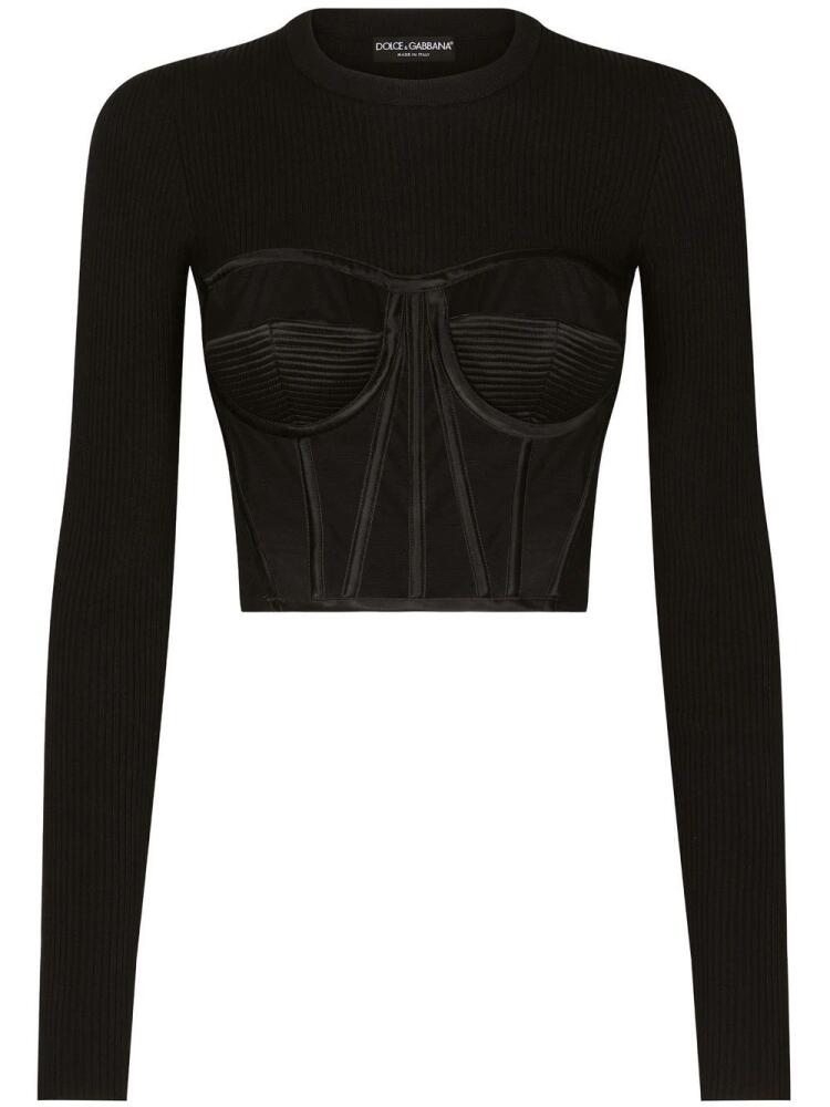 Dolce & Gabbana fine-rib bustier jumper - Black Cover