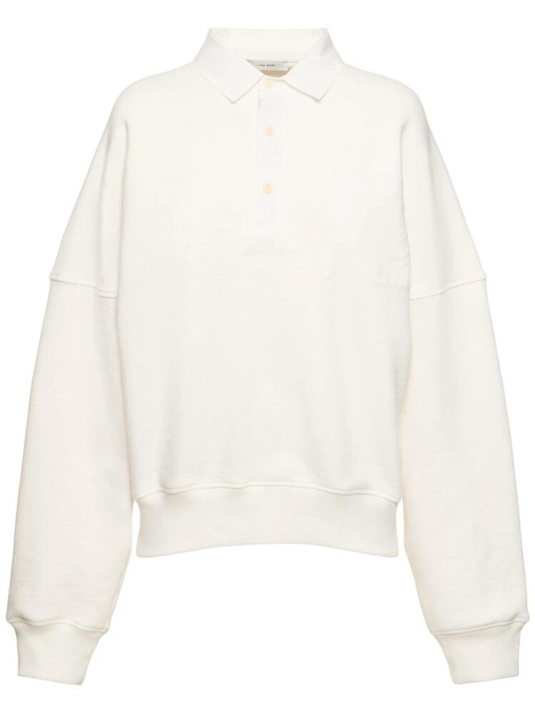 THE ROW Dende Cotton Blend Knit Polo Sweatshirt Cover