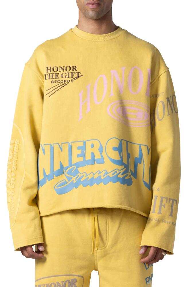 HONOR THE GIFT Studio Oversize Graphic Sweatshirt in Yellow Cover