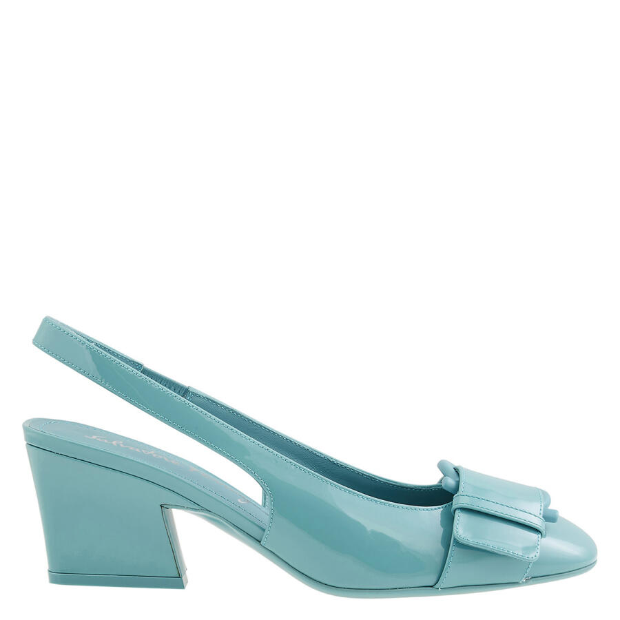 Salvatore Ferragamo Ladies Briget 55 Gancini Slingback Pumps In Tyrone Turquoise Cover